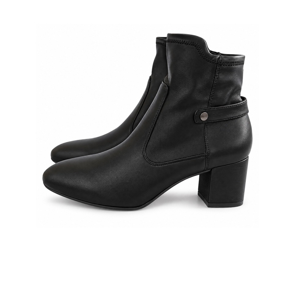 Franco Sarto Black Ankle Boots Women's Size 11 Block Heel Side Zip Booties